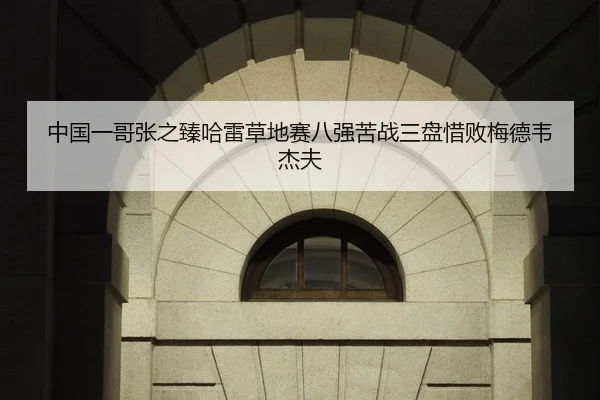 中国一哥张之臻哈雷草地赛八强苦战三盘惜败梅德韦杰夫